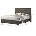 thumbnail image 5 of Lola Classic King Size Bed Wood Grain Strong Block Legs Taupe Brown, 5 of 5