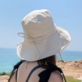 thumbnail image 6 of CoCopeaunts Women Bucket Hat with Bow Lace Up Spring Summer Cotton Visor Foldable Portable Outdoor Beach Female Fishermen Hat, 6 of 8