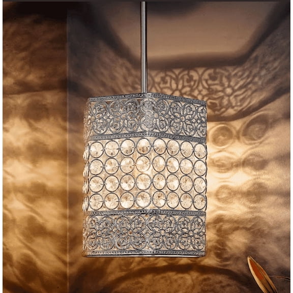 Hanging golden crystal pendant light, Classic Floral Adjustable Pendant Light Fixture for Kitchen Dinning Room Bedroom, Leafy Rectangle