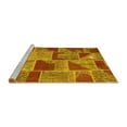 thumbnail image 2 of Ahgly Company Machine Washable Indoor Rectangle Patchwork Yellow Transitional Area Rugs, 7' x 10', 2 of 4