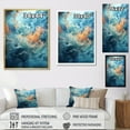 thumbnail image 4 of Designart "Fusion Of Marine Blue And White I" Abstract Shapes Wall Art Living Room, 4 of 7