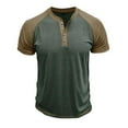 thumbnail image 4 of ohmzyzo Mens Henley Raglan Short Sleeve T-Shirt Casual Slim Fit Jersey Baseball T Shirts Workout Gym Golf Henley Tee Tops Army Green XXL, 4 of 7