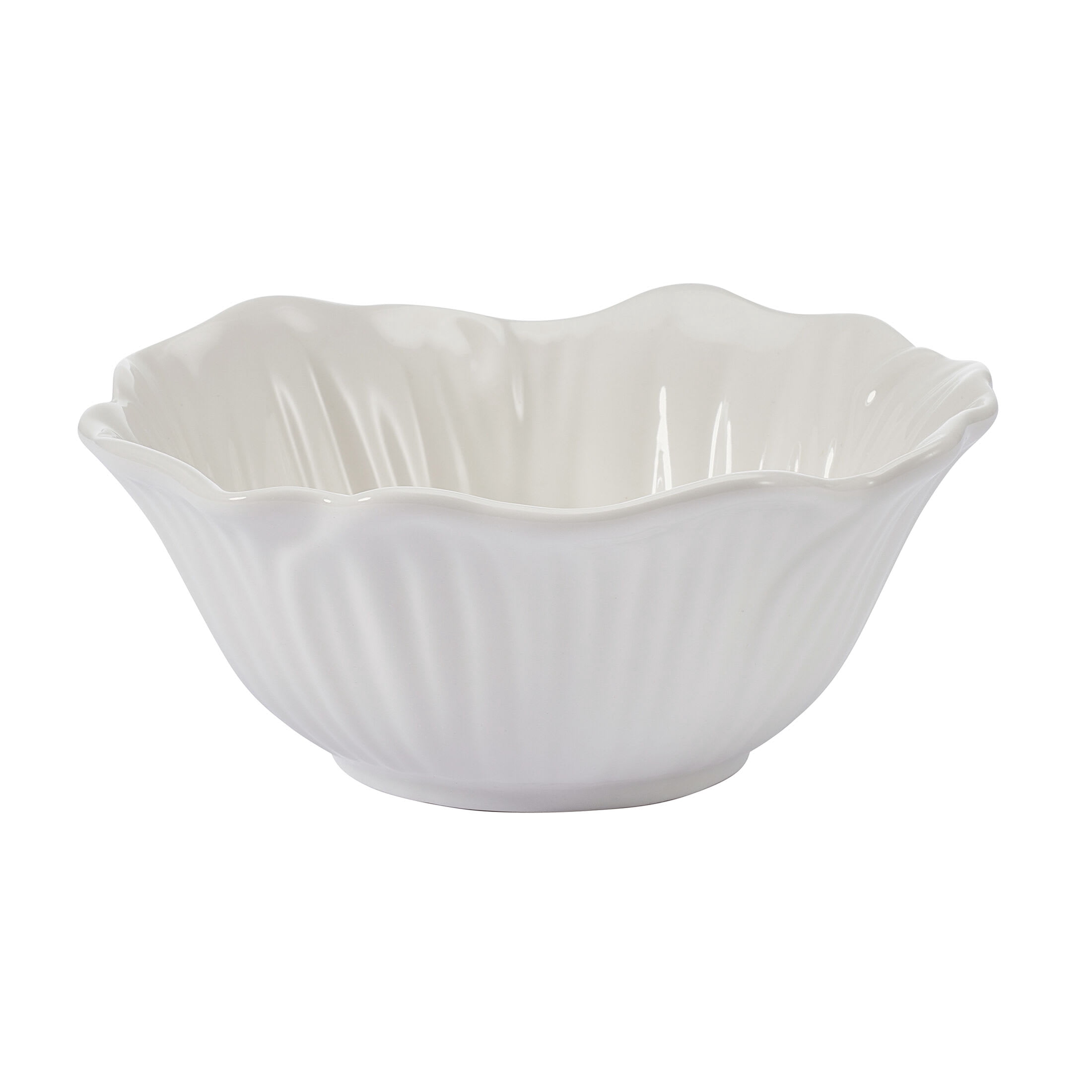 Beautiful by Drew Barrymore Embossed Flower 12 Piece Stoneware Dinnerware Set, 4 Piece Setting White