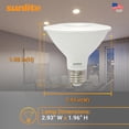 thumbnail image 3 of Sunlite LED PAR30 Short Neck Flood Light Bulb, 9 Watts, (75W Equivalent), 850 Lumens, Medium Screw (E26) Base, Dimmable, ETL Listed, 4000K Cool White, 6 Count, 3 of 8