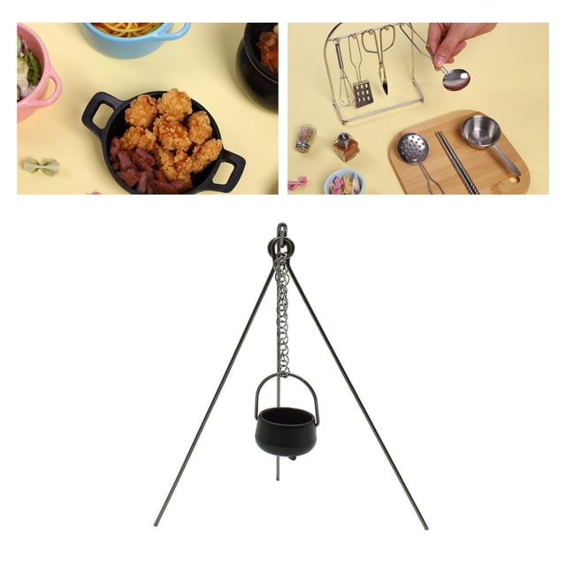 Olla de Metal en Miniatura CUTICAT Accesorios de Cocina Casa de Muñecas Utensilios de Cocina Navideños