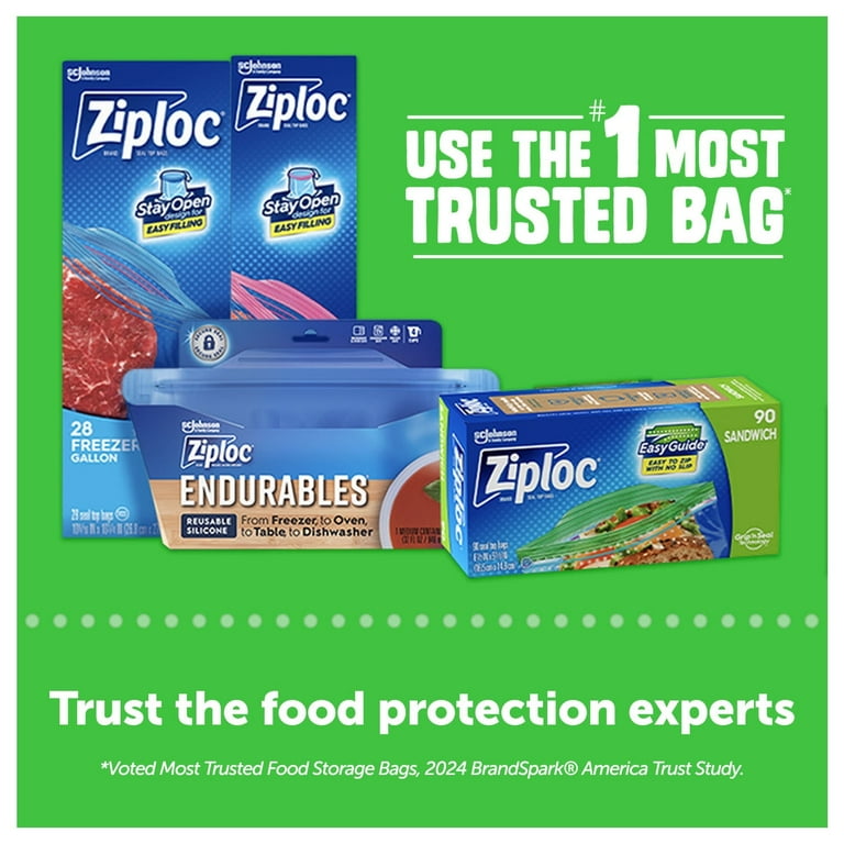Ziploc® Resealable Snack Bags, Small Food Storage with EasyGuide