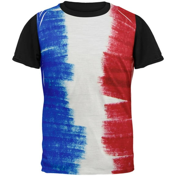 Color Me French All Over Mens Black Back T Shirt