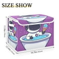 thumbnail image 3 of Astronaut in Bathtub with Ice Cream Foldable Storage Bin with Lid and Handle Collapsible Storage Box 16.5 x 12.6 x 11.8 inches, 3 of 7