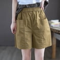 thumbnail image 4 of asjyhkr Plus Size Cargo Shorts Women with Pockets Elastic Waist Breathable Hiking Work Shorts,M-4XL, 4 of 6