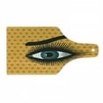 thumbnail image 1 of Eyebrow Cutting Board, Bold Eye Gazing at You on Polka Dotted Backdrop, Decorative Tempered Glass Cutting and Serving Board, in 3 Sizes, by Ambesonne, 1 of 2