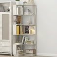 thumbnail image 3 of Jopath Corner Bookcase,Modern 90°L-Shaped Bookshelf, Open Storage Display,Anti-Falling Baffle Design,For Office Living Room Gray, 3 of 9