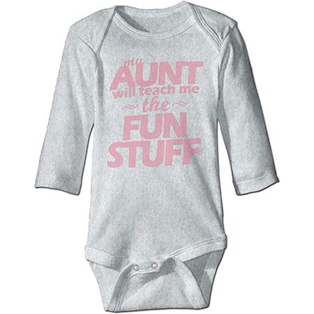 

My Aunt Will Teach Me The Fun Stuff Infant cloths Baby Boys Girls Long Sleeve Bodysuit Outfits