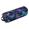 thumbnail image 2 of Hair Tool Organizer Bag with Heat Resistant Mat Removable Travel Storage Case for Hot Air Brushes Curling Irons Neon Blue-purple Green Butterfly, 2 of 8