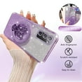 thumbnail image 2 of Fyxkocm for Samsung S20 FE Case with Butterfly Stand and Lanyard, Women Girls Bling Luxury Gradient Glitter Clear Phone Case Shockproof Protective Cover for Galaxy S20 FE, Purple, 2 of 7
