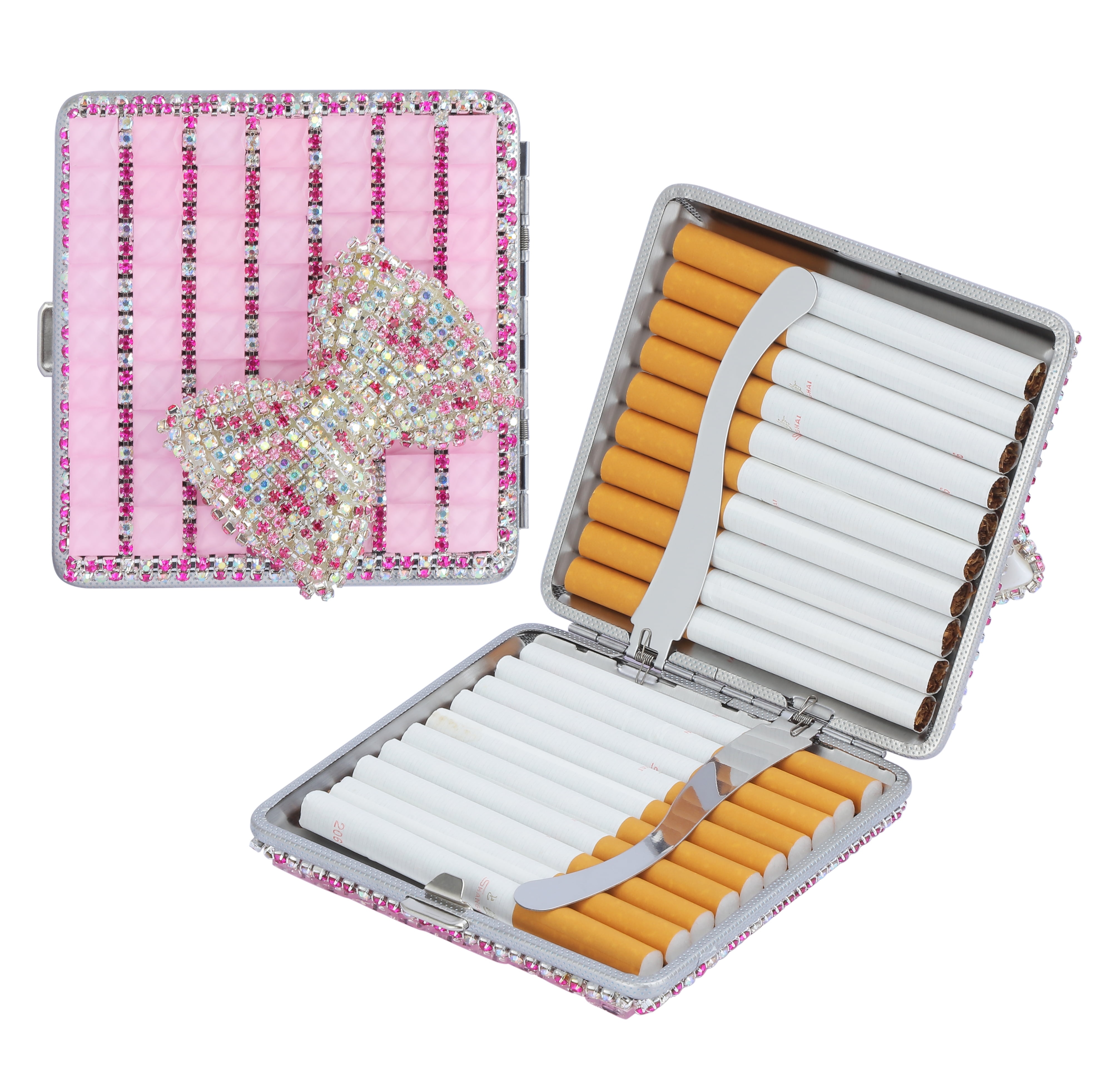 Bling Crystal Cigarette Box Case Bling Bling Pocket Carrying Cigarettes ...