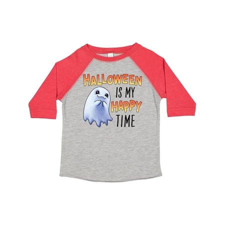 

Inktastic Halloween is My Happy Time with Cute Ghost Gift Toddler Boy or Toddler Girl T-Shirt