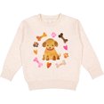thumbnail image 2 of Inktastic Cute Puppy Valentine with Hearts and Bones Toddler Sweatshirt, 2 of 4