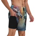 thumbnail image 2 of Balery White And Red Storm Dragon Mens Swim Trunks Swim Shorts for Men Quick Dry Inseam Beach Shorts with Compression Liner Pocket-XX-Large, 2 of 9