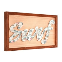 American Art Decor Kona Coast by Reyn Spooner Framed Floral Typographic Surf Wall Art - 24" x 12"