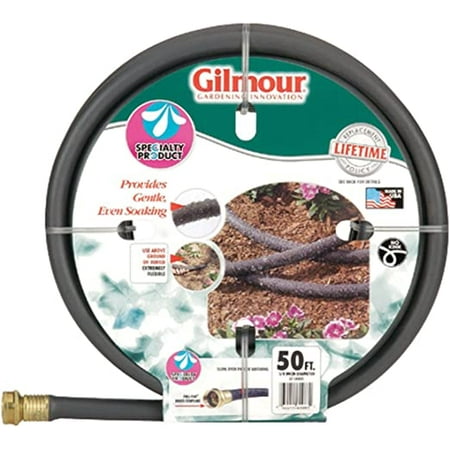 Gilmour Round Soaker Hose 5/8   50ft  Black  827501-1003