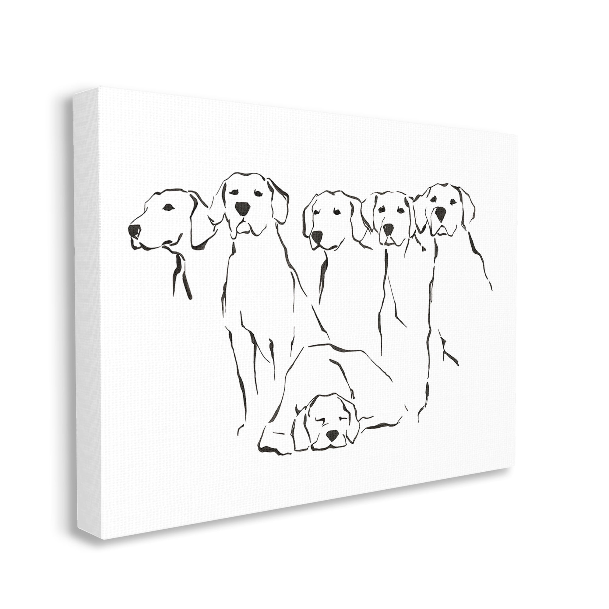 Stupell Industries Minimal Dogs Doodle Animals & Insects Painting Gallery Wrapped Canvas Art Print Wall Art, 30 x 24
