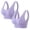Purple, variant on Bras for Women,2 Pack Plus Size Front Cross Side Buckle Bra Wireless Shaping Push Up Breathable Wear,Wireless Bra Purple 36BC