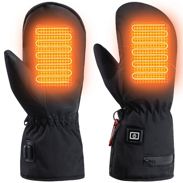 Guantes calentadores de manos Guantes eléctricos calentados Cuero de PU a prueba de frío para hombres y mujeres