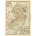 thumbnail image 3 of Rand McNally 19x24 Black Modern Framed Museum Art Print Titled - New Jersey - Rand McNally 1879, 3 of 5