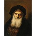 thumbnail image 2 of Christian Wilhelm Ernst Dietrich 19x24 Black Ornate Framed Double Matted Museum Art Print Titled: Portrait of an Old Jew, 2 of 5