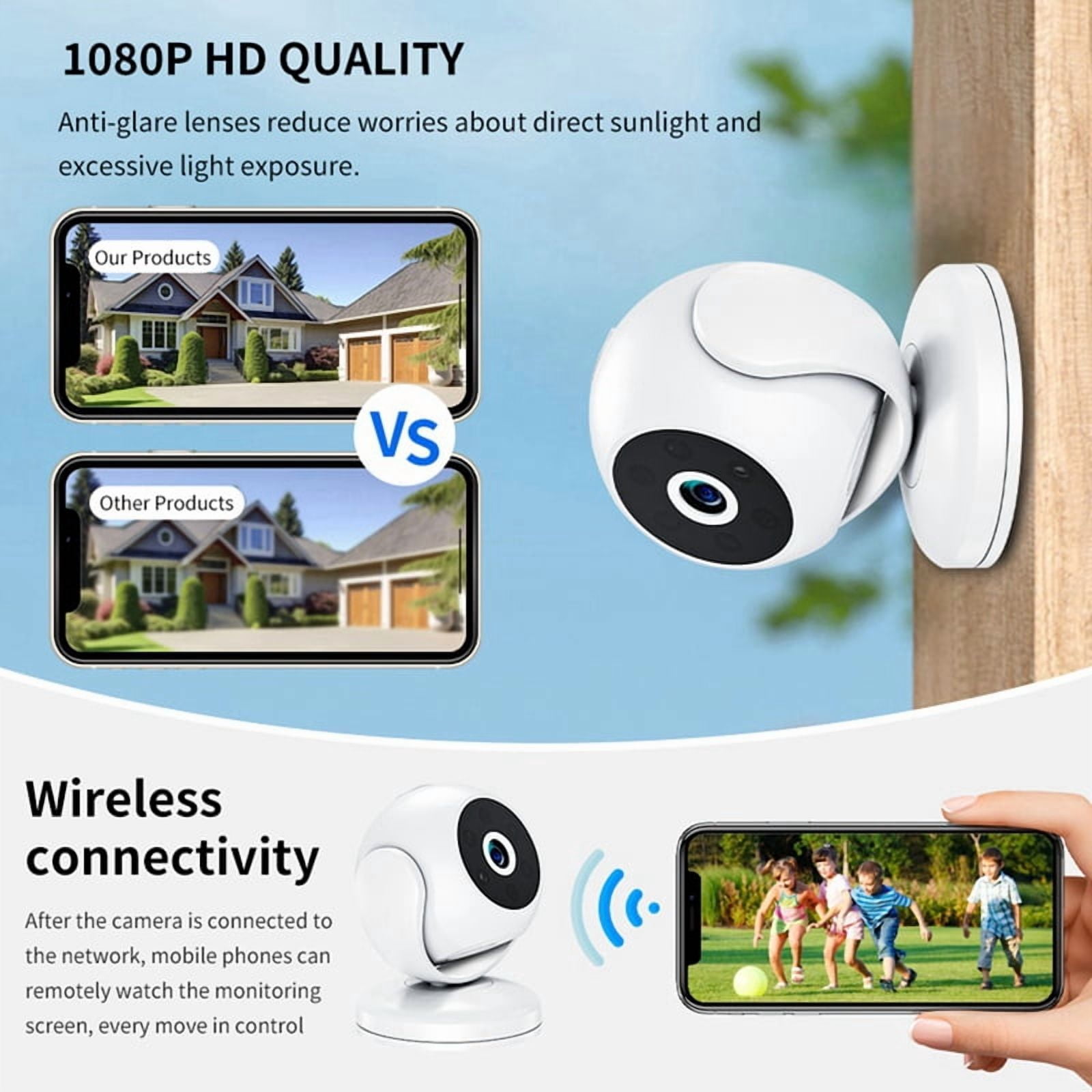1080P HD Wireless Security Camera WIFI IP Camera Smart Baby Monitor Surveillance Outdoor Night Vision Camera for Home