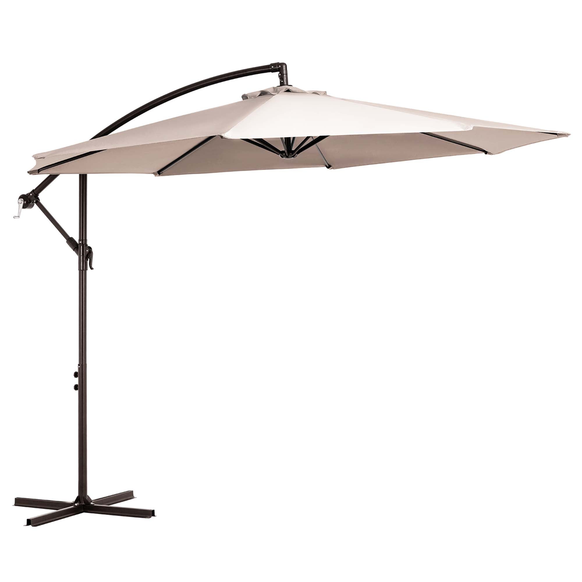 Wulful 10 ft Outdoor Hanging Offset Cantilever Umbrella, Beige
