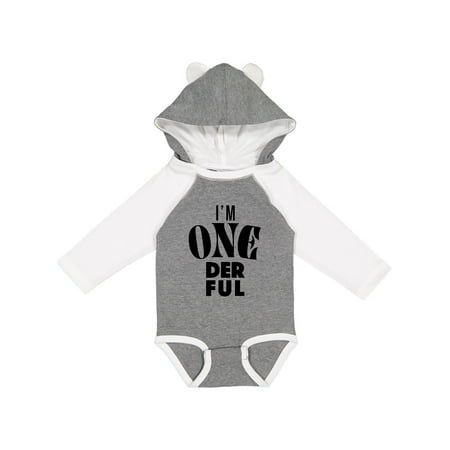 

Inktastic I m One-Derful First birthday Gift Baby Boy or Baby Girl Long Sleeve Bodysuit
