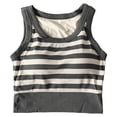 thumbnail image 6 of MNCEKFOD Womens Tank Top With Built In Bra Casual Striped Padded Tank Tops Cropped Waist Short Style Elastic Summer Daily Outer Tops Camisoles For Women For Under Clothes Grey L, 6 of 6