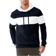 thumbnail image 2 of HAiming Mens Hoodies Color Block Long Sleeve Drawstring Hooded Swetashirt Pullover Tops with Pocket, 2 of 9