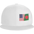 thumbnail image 2 of Bangladesh American Flat Bill Hats Teens Cool Snapback Baseball Cap Unisex, 2 of 9