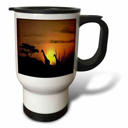 3dRose Pair Of Giraffes In The African Sunset.jpg, Travel Mug, 14oz ... 3dRose Pair Of Giraffes In The African Sunset.jpg, Travel Mug, 14oz ...