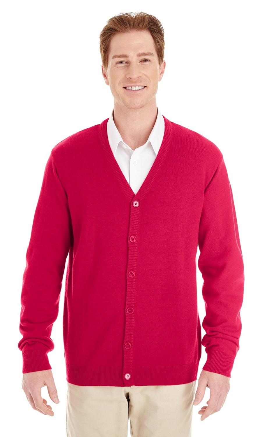 mens red zipper cardigan