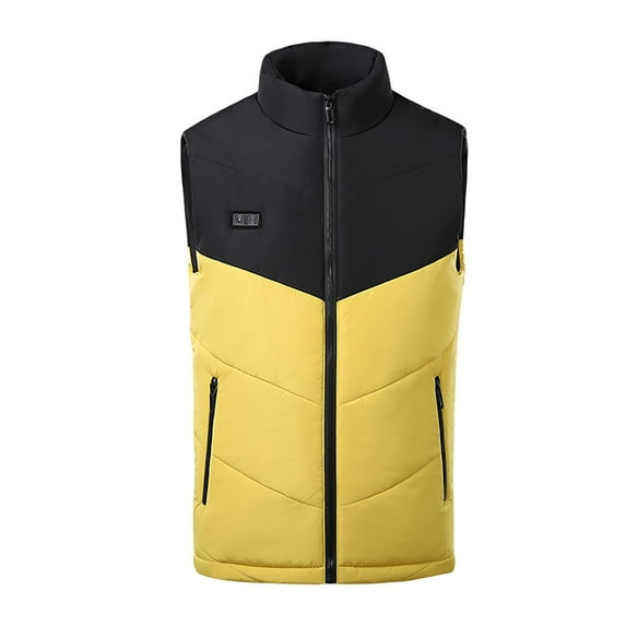 IROINNID Men's Heated Warm Clothing Sleeveless Solid Color Loose Outdoor Riding Fishing Vest Charging Via Heated Coat