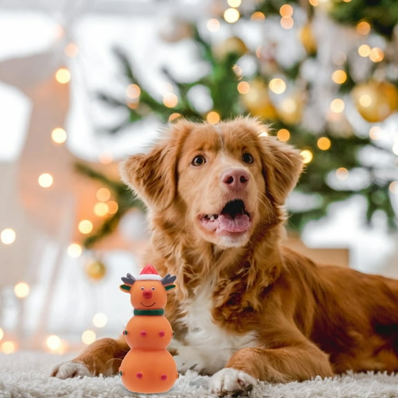 YIMWNYI Christmas Pet Toys, Dog Chew Toys, Interactive Dog Supplies, Sound Making Toys, Festive Pet Chew Toys, Reindeer, Santa Claus Designs