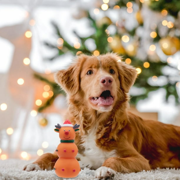 Decoraciones navideñas, adornos navideños, regalos navideños, juguetes navideños para mascotas, juguetes que hacen ruido al rechinar los dientes, accesorios para perros, juguete de plástico para masco