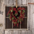 thumbnail image 4 of Valentines Day Wreath Heart Wreath with Red Berries Lush Green Ivy, Romantic Front Door Decoration for Spring Mother's Day, Perfect for Weddings & Indoor/Outdoor Farmhouse Décor, 4 of 5