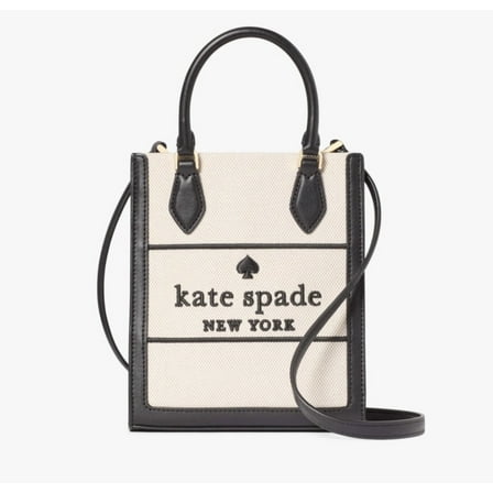 Kate Spade New York Ellie Canvas Mini Tote Crossbody Bag Black Multi
