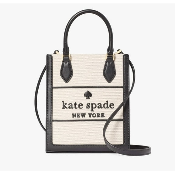 Kate Spade New York Ellie Canvas Mini Tote Crossbody Bag Black Multi