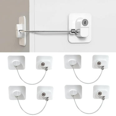 DIY.STORE 4 Packs Fridge Locks, Children Safety Refrigerator Locks with Keys for Drawer/Fridge/Freezer/Cupboard(White)