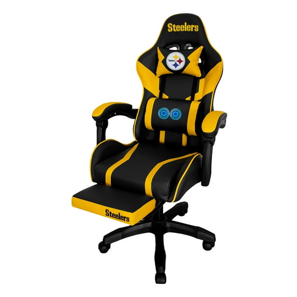 SILLA GAMER RECLINABLE CON REPOSA PIES NFL PITTSBURGH STEELERS 100% ORIGINAL