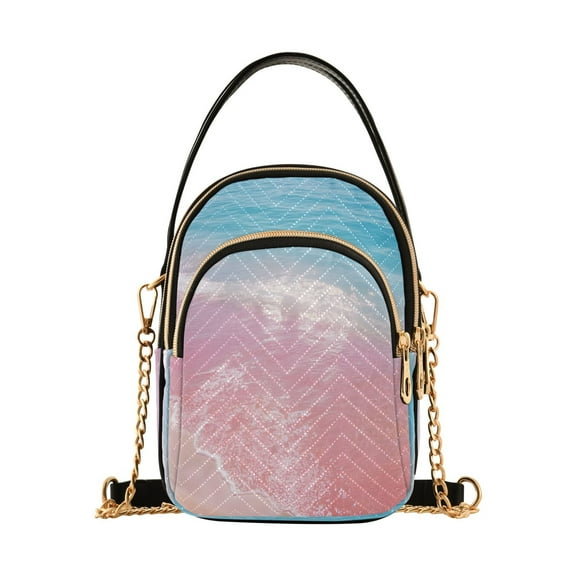 ALAZA Chain Crossbody Bags for Women Colorful Art Sea Shoulder Handbag Phone Purse