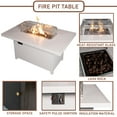 thumbnail image 4 of 5 Piece Patio Dining Set with Fire Pit Table, Aluminum Outdoor Dining Set with 4 Swivel Chair Removable Thicker Cushion, Propane Gas FirePit Table, Patio Furniture Set - 4 Swivel Chair, 4 of 4