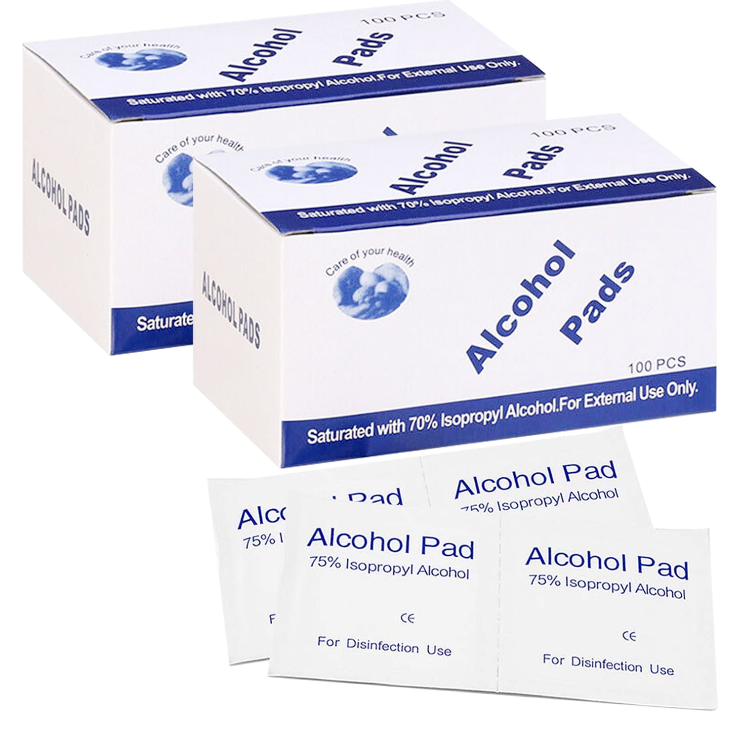 1 box Alcohol Wet Wipe Disposable Disinfection Prep Swap Pad Antiseptic Skin Cleaning Care Jewelry Mobile Phone Clean Wipe Alcohol Prep Pad Sterile 100pcs/pack Alcohol Pads