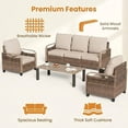 thumbnail image 6 of Poteban Outdoor Patio All Weather Wicker Furniture Sets,with Coffee Table, Conversation Sets and Ottoman,for Pool, Backyard, Garden, 4 Pieces, 6 of 11