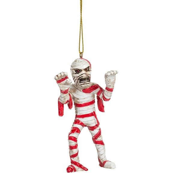 Scary Mummy Wrapped Like A Candy Cane Christmas Halloween Tree Ornament